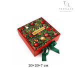 Подарункова коробка 20×20×7 см червона