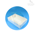 Біла коробка з прозорою кришкою 23х15х6 см