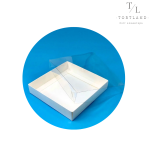 Біла коробка з прозорою кришкою для пряників 20х20х3 см