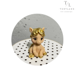 Шоколадна фігурка "Коник №2 бежевий-золотий"