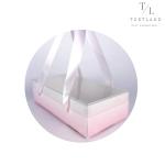 Коробка біло-рожева 27×13.5×7 см з ручками