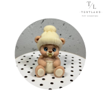 Шоколадна фігурка "Ведмедик малюк Беж-білий"