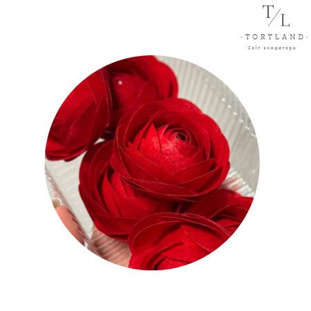 Вафельний декор "Троянда червона", 1 шт