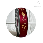 Стрічка атласна 2,5 см, "Beautiful love" бордова, 30 м