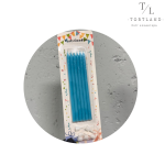 Набір свічок прямих з блиском 13 см, блакитні 6 шт