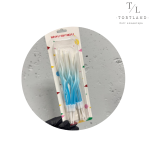 Набір свічок хвилясті 15 см біло-блакитні, 12 шт