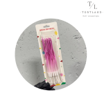 Набір свічок хвилясті 15 см, 12 шт рожеві в білі краплі