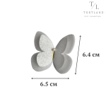 Вафельний метелик №1 білий з перлинкою, 1 шт