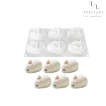 Силіконова форма для євродесертів “Великодні зайчики”, 6 шт  17*20,4 см