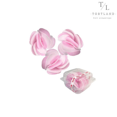 Вафельний декор "Магнолія рожева", 3 шт