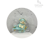 Шоколадна фігурка "Ведмедик 2д білий в блакитному літачку"