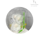 Набір ваф. декору "Квіти з листочками білі з зеленим"