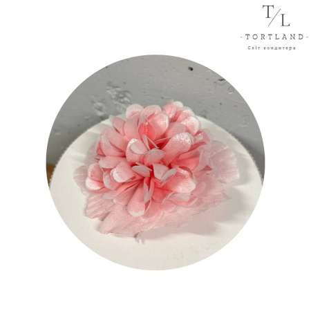 Вафельний декор "Піон рожевий купчастий d-11-13 см", 1 шт