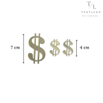 Набір топерів акрил золото "Долари", 3 шт