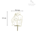 Акриловий топер "Силует наречені" золото на ніжці №303