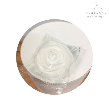Вафельний декор "Троянда біла", 1 шт