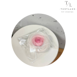 Вафельний декор "Троянда біла тонована рожевим", 1 шт